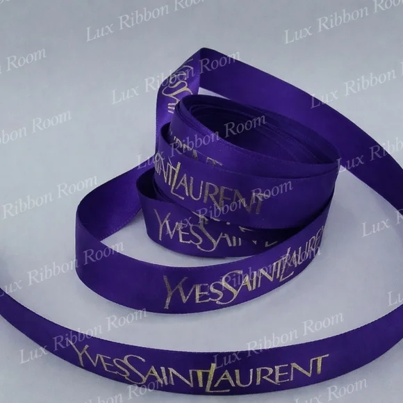YVES SAINT LAURENT Purple Satin Ribbon Two (2) Yards Luxury Packaging - Picture 2 of 3